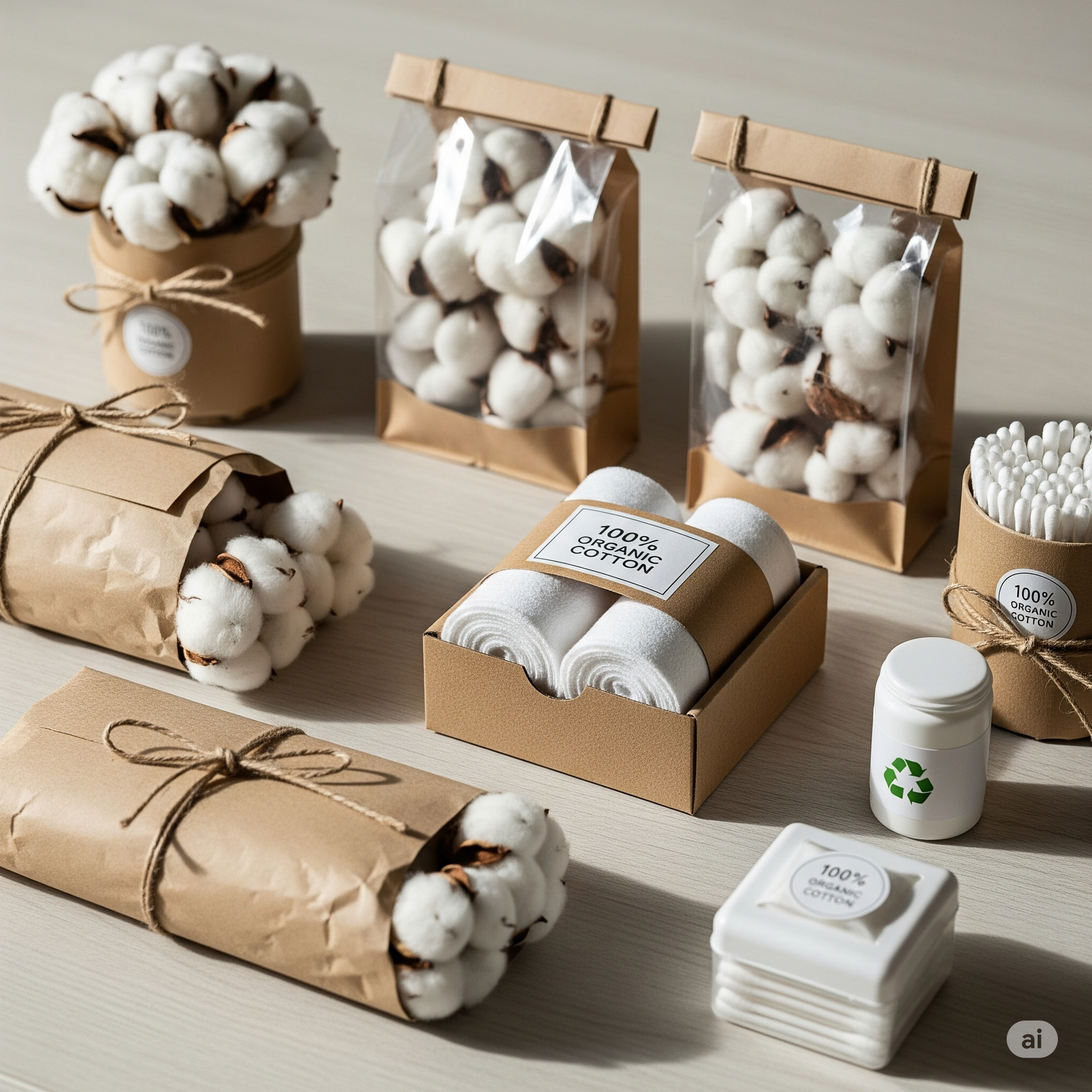 Spools of high-quality white yarn